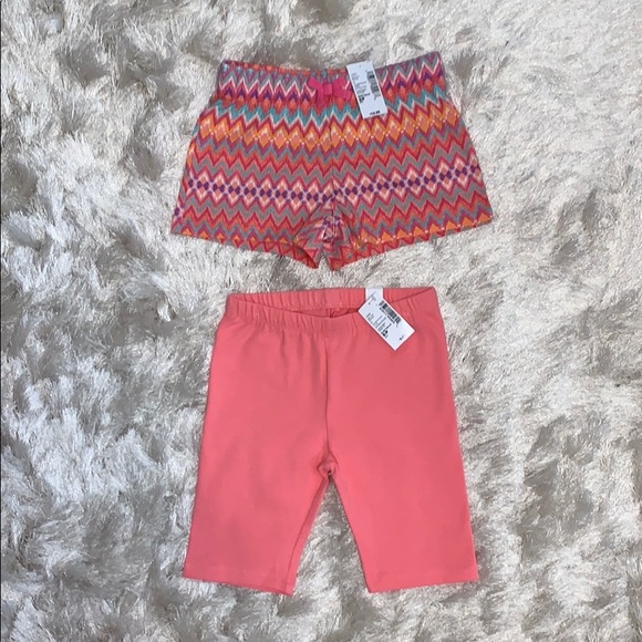 Set of 2 Pink Short And Bike Shorts For Girls 5/6 - Picture 1 of 5